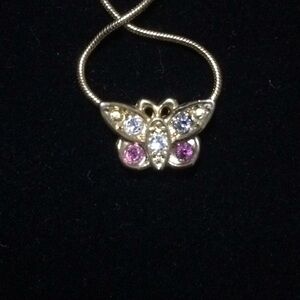 Gold pink and white butterfly